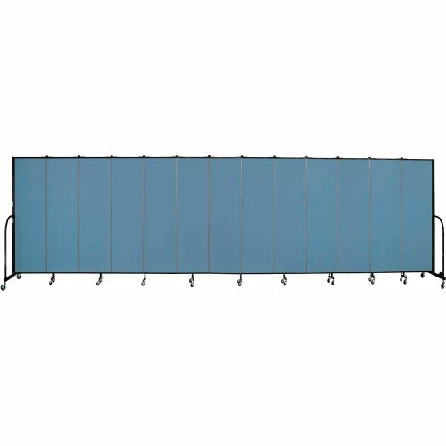 Screenflex 13 Panel Portable Room Divider, 6'8"H x 24'1"W, Fabric Color: Summer Blue