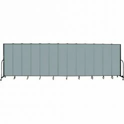 Screenflex 13 Panel Portable Room Divider, 6'8"H x 24'1"W, Fabric Color: Grey Stone