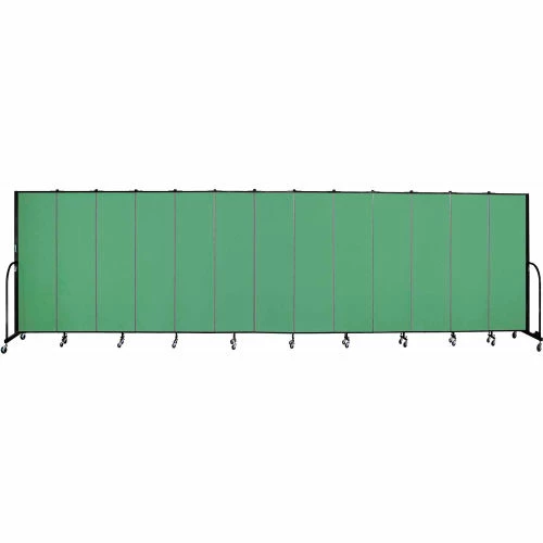 Screenflex 13 Panel Portable Room Divider, 6'8"H x 24'1"W, Fabric Color: Sea Green