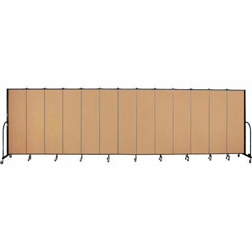 Screenflex 13 Panel Portable Room Divider, 6'8"H x 24'1"W, Fabric Color: Sand