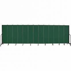 Screenflex 13 Panel Portable Room Divider, 6'8"H x 24'1"W, Fabric Color: Green