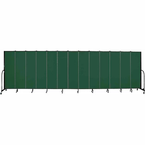 Screenflex 13 Panel Portable Room Divider, 6'8"H x 24'1"W, Fabric Color: Green