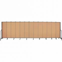 Screenflex 13 Panel Portable Room Divider, 6'8"H x 24'1"W, Fabric Color: Wheat