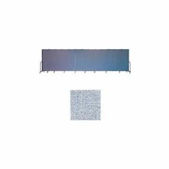 Screenflex 13 Panel Portable Room Divider, 6'8"H x 24'1"W, Vinyl Color: Blue Tide