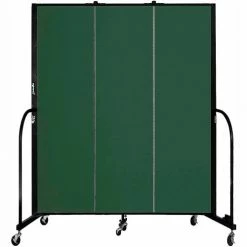Screenflex 3 Panel Portable Room Divider, 6'8"H x 5'9"W, Fabric Color: Mallard