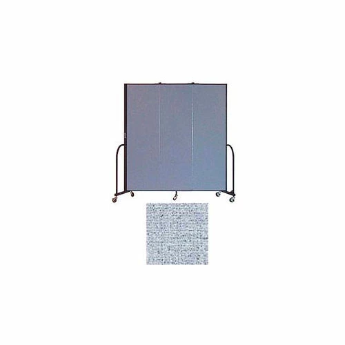 Screenflex 3 Panel Portable Room Divider, 6'8"H x 5'9"W, Vinyl Color: Blue Tide