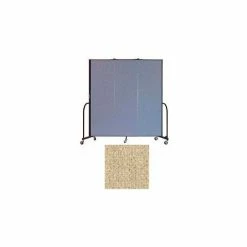 Screenflex 3 Panel Portable Room Divider, 6'8"H x 5'9"W, Vinyl Color: Sandalwood