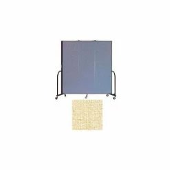 Screenflex 3 Panel Portable Room Divider, 6'8"H x 5'9"W, Vinyl Color: Hazelnut