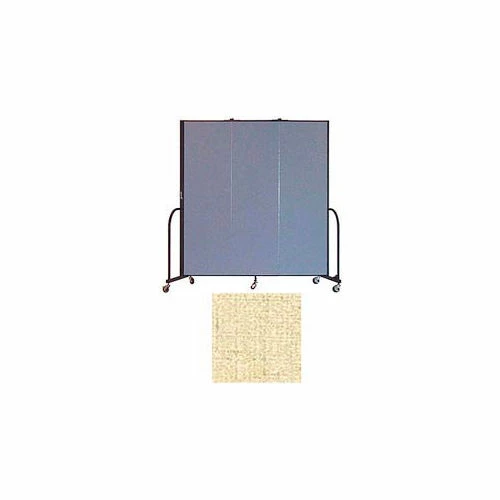 Screenflex 3 Panel Portable Room Divider, 6'8"H x 5'9"W, Vinyl Color: Hazelnut