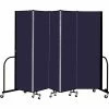 Screenflex 5 Panel Portable Room Divider, 6'8" H x 9'5" W, Fabric Color: Navy