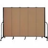 Screenflex 5 Panel Portable Room Divider, 6'8"H x 9'5"W, Fabric Color: Beech