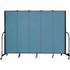 Screenflex 5 Panel Portable Room Divider, 6'8"H x 9'5"W, Fabric Color: Blue