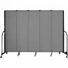 Screenflex 5 Panel Portable Room Divider, 6'8"H x 9'5"W, Fabric Color: Grey