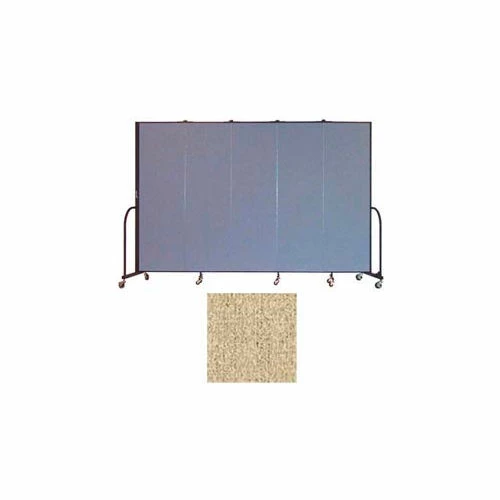 Screenflex 5 Panel Portable Room Divider, 6'8"H x 9'5"W, Vinyl Color: Sandalwood