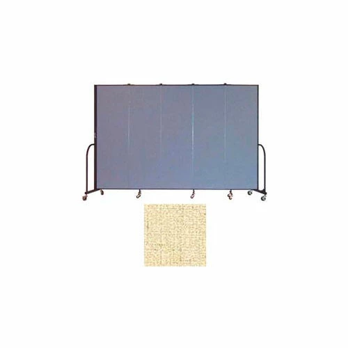 Screenflex 5 Panel Portable Room Divider, 6'8"H x 9'5"W, Vinyl Color: Hazelnut