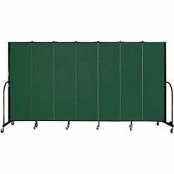 Screenflex 7 Panel Portable Room Divider, 6'8"H x 13'1"W, Fabric Color: Mallard