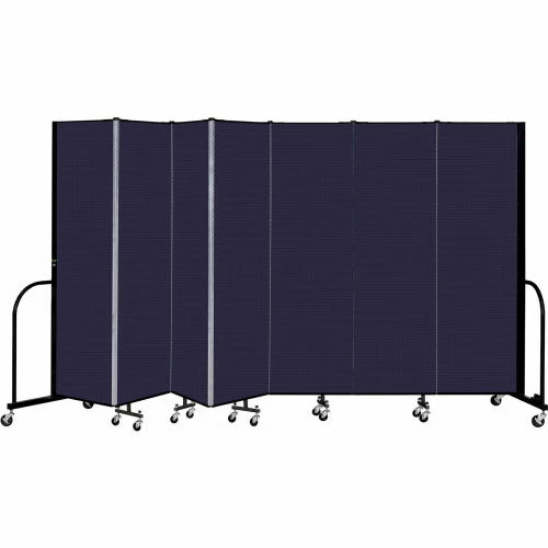 Screenflex 7 Panel Portable Room Divider, 6'8" H x 13'1" W, Fabric Color: Navy