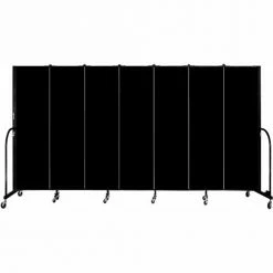 Screenflex 7 Panel Portable Room Divider, 6'8"H x 13'1"W, Fabric Color: Charcoal Black