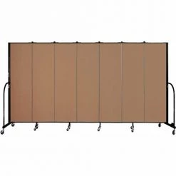 Screenflex 7 Panel Portable Room Divider, 6'8"H x 13'1"W, Fabric Color: Beech
