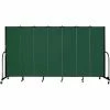 Screenflex 7 Panel Portable Room Divider, 6'8"H x 13'1"W, Fabric Color: Green