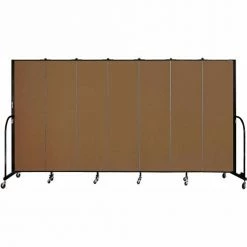 Screenflex 7 Panel Portable Room Divider, 6'8"H x 13'1"W, Fabric Color: Oatmeal
