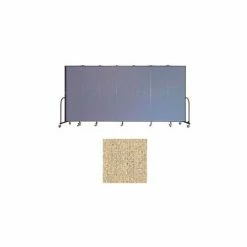 Screenflex 7 Panel Portable Room Divider, 6'8"H x 13'1"W, Vinyl Color: Sandalwood