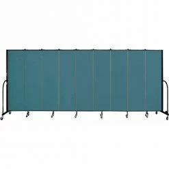 Screenflex 9 Panel Portable Room Divider, 6'8"H x 16'9"W, Fabric Color: Lake