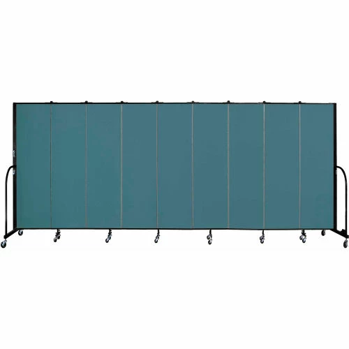 Screenflex 9 Panel Portable Room Divider, 6'8"H x 16'9"W, Fabric Color: Lake