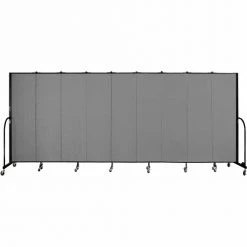 Screenflex 9 Panel Portable Room Divider, 6'8"H x 16'9"W, Fabric Color: Stone