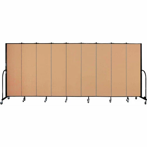 Screenflex 9 Panel Portable Room Divider, 6'8"H x 16'9"W, Fabric Color: Desert