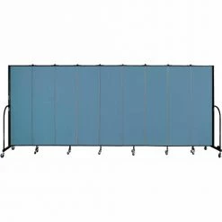 Screenflex 9 Panel Portable Room Divider, 6'8"H x 16'9"W, Fabric Color: Summer Blue