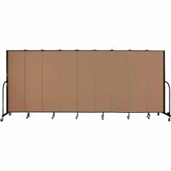 Screenflex 9 Panel Portable Room Divider, 6'8"H x 16'9"W, Fabric Color: Beech