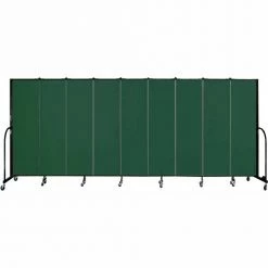 Screenflex 9 Panel Portable Room Divider, 6'8"H x 16'9"W, Fabric Color: Green