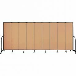 Screenflex 9 Panel Portable Room Divider, 6'8"H x 16'9"W, Fabric Color: Wheat