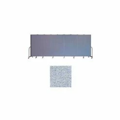 Screenflex 9 Panel Portable Room Divider, 6'8"H x 16'9"W, Vinyl Color: Blue Tide