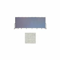 Screenflex 9 Panel Portable Room Divider, 6'8"H x 16'9"W, Vinyl Color: Granite