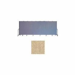Screenflex 9 Panel Portable Room Divider, 6'8"H x 16'9"W, Vinyl Color: Sandalwood