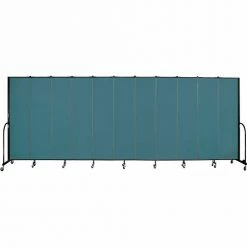Screenflex 11 Panel Portable Room Divider, 7'4"H x 20'5"W, Fabric Color: Lake