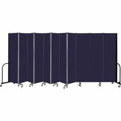 Screenflex 11 Panel Portable Room Divider, 7'4" H x 20'5" W, Fabric Color: Navy