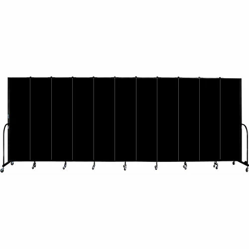Screenflex 11 Panel Portable Room Divider, 7'4"H x 20'5"W, Fabric Color: Charcoal Black