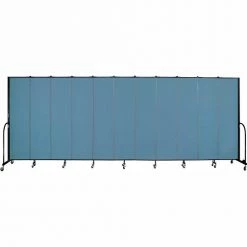 Screenflex 11 Panel Portable Room Divider, 7'4"H x 20'5"W, Fabric Color: Summer Blue