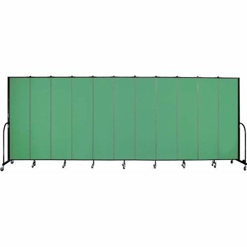 Screenflex 11 Panel Portable Room Divider, 7'4"H x 20'5"W, Fabric Color: Sea Green