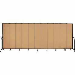 Screenflex 11 Panel Portable Room Divider, 7'4"H x 20'5"W, Fabric Color: Sand