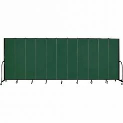 Screenflex 11 Panel Portable Room Divider, 7'4"H x 20'5"W, Fabric Color: Green