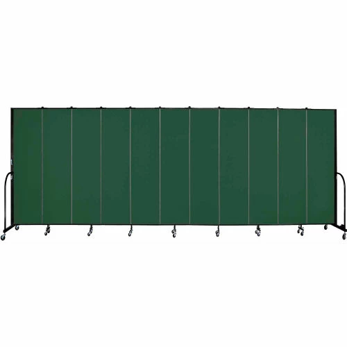 Screenflex 11 Panel Portable Room Divider, 7'4"H x 20'5"W, Fabric Color: Green