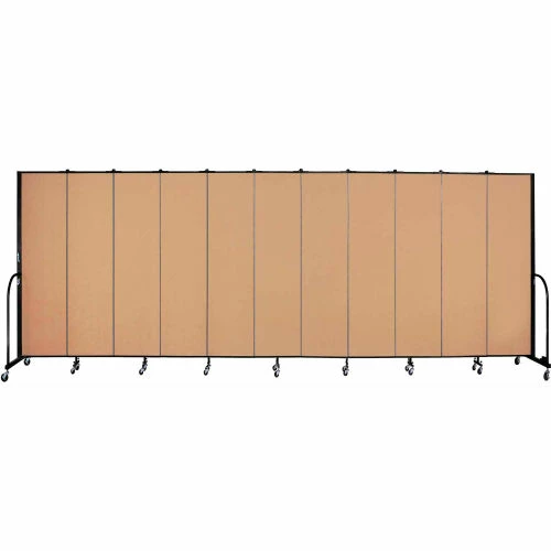 Screenflex 11 Panel Portable Room Divider, 7'4"H x 20'5"W, Fabric Color: Wheat