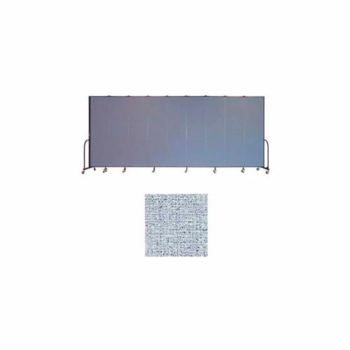 Screenflex 11 Panel Portable Room Divider, 7'4"H x 20'5"W, Vinyl Color: Blue Tide