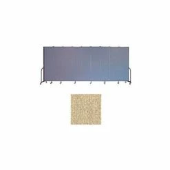 Screenflex 11 Panel Portable Room Divider, 7'4"H x 20'5"W, Vinyl Color: Sandalwood