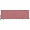 Screenflex 13 Panel Portable Room Divider, 7'4"H x 24'1"W, Fabric Color: Rose
