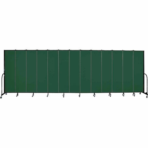 Screenflex 13 Panel Portable Room Divider, 7'4"H x 24'1"W, Fabric Color: Mallard